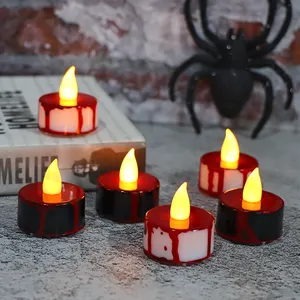 Creepy Halloween Tea Light Candle with Blood Tears Bleeding Candles for Halloween candle decorations