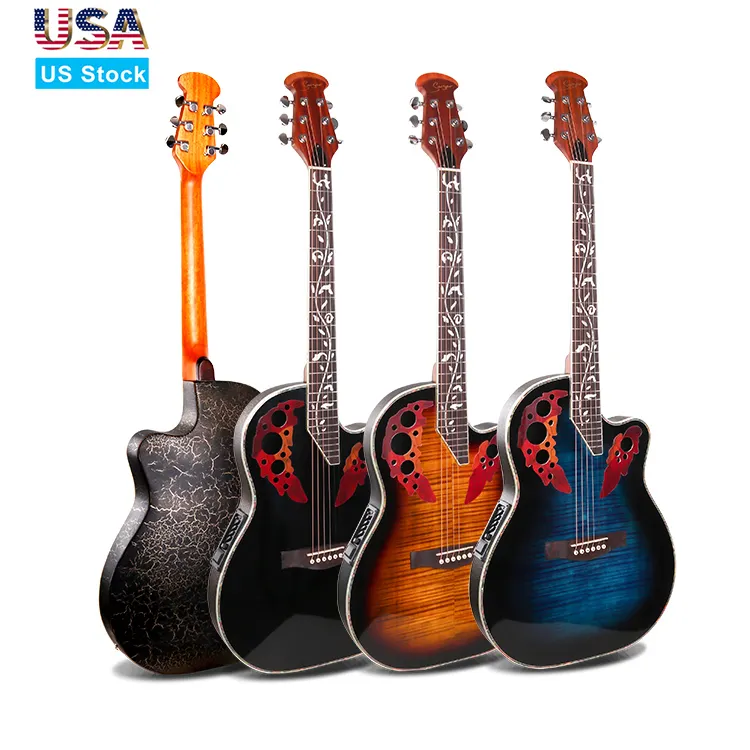 중국 공장 도매 가격 컬러 ovation 어쿠스틱 기타 전기 픽업