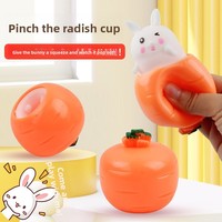Jouets anti-stress à presser en plastique, style TikTok, lapin carotte, figurines de poche, en boîte colorée