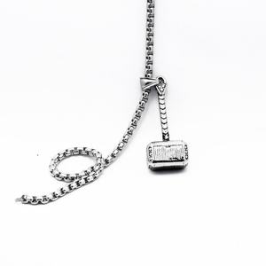 Pendentif Marteau de Thor Argenté, Collier de Noël, Bijou Tendance, Pendentif Chaîne de Pull en Acier Inoxydable 316L, Bijoux pour Homme - Product Image 5