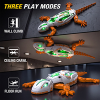 Gecko RC grimpeur de murs 2.4G anti-interférence avec suivi de lumière 360° °   Voiture télécommandée rechargeable en forme de lézard pour enfants