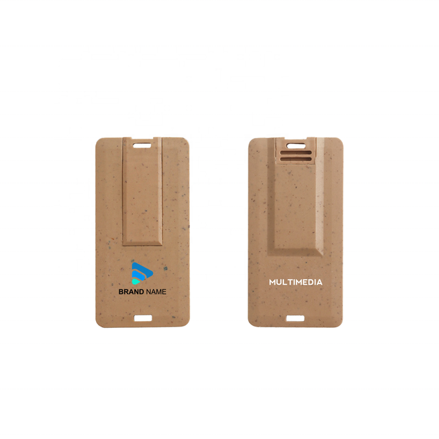 New Eco-friendly Wheat Straw Rod USB Flash Drive 4G/128G Capacities Wooden Gift Box USB 2.0 Interface Degradable Material 2-Year