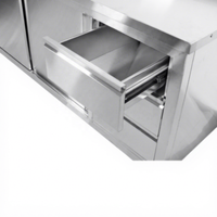 Table de travail de cuisine en acier inoxydable personnalisable à prix d'usine avec portes coulissantes et 3 tiroirs pour restaurant commercial