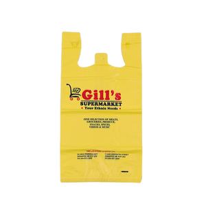 Vente en gros Sacs à provisions en plastique pour épicerie T-shirt pliable coloré avec impression personnalisée - Product Image 5