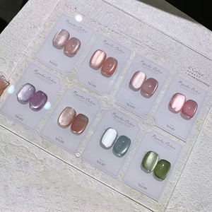 Ailanuo เม็ดแก้วสีเขียวอ่อนความหนาแน่นสูงเจลทาเล็บ CATEYE เล็บแม่เหล็กสีเล็บแมวตา UV - Product Image 2