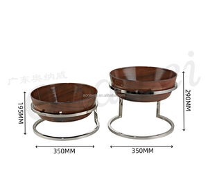 Dubai Arabic Hotel <span class=keywords><strong>Restaurant</strong></span> Supplies New Fancy Silver Metal Bread Food Fruit Servant Buffet Risers Stands for Catering Table - Product Image 6