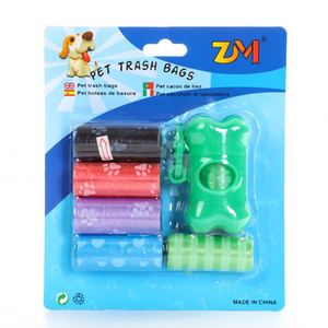 Bone-shaped Pet Poop Bag Holder, 6 Rolls of Printed Dog Waste Bags, Dispenser for Poop Bags - Product Image 2