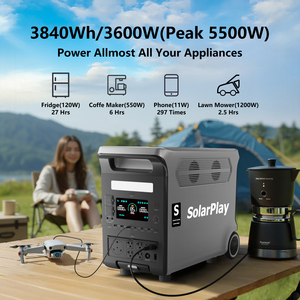 <span class=keywords><strong>Kit</strong></span> Générateur <span class=keywords><strong>Solaire</strong></span> 3600W 3840Wh avec <span class=keywords><strong>Panneau</strong></span> 400W, Station d'Énergie Portable LiFePO4 SolarPlay, Charge Rapide, UPS d'Urgence Domestique - Product Image 5