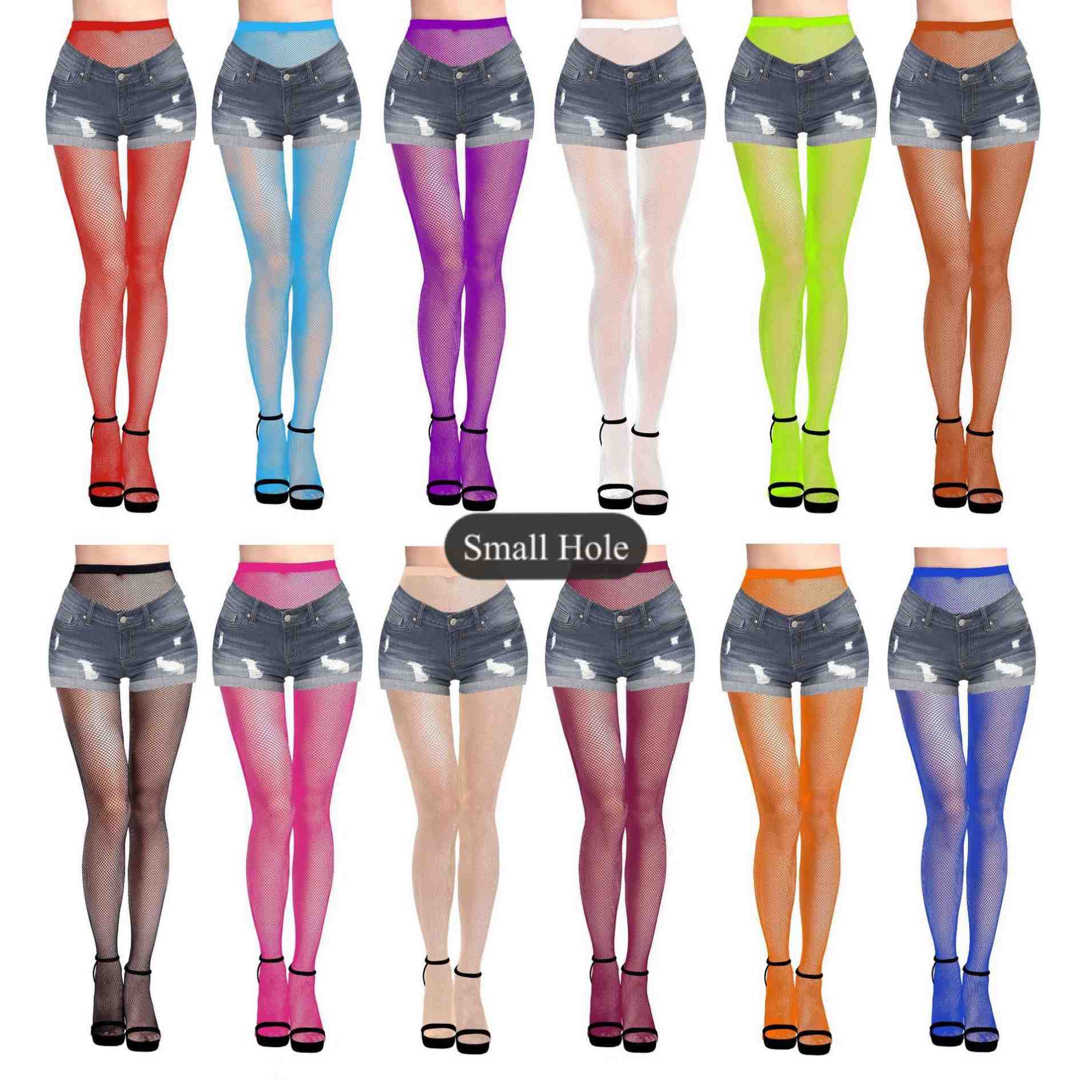 Лидер продаж, пикантные сетчатые колготки с высокой талией, женские леггинсы, Суперэластичные колготки, модные разноцветные дырочки разных размеров