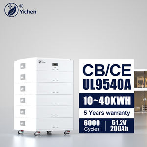 Yichen แบตเตอรี่ลิเธียม40KWh 30KWh 20KWh 10KWh CE <span class=keywords><strong>CB</strong></span> 51.2โวลต์200Ah วางซ้อนกันได้ LiFePO4ที่บ้าน IP65แบตเตอรี่พลังงานแสงอาทิตย์สามารถ - Product Image 1