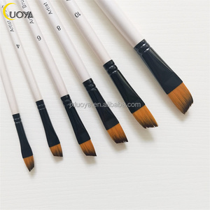 <strong>Best</strong> Nylon Round and Flat <strong>Paint</strong> <strong>Brushes</strong> for Watercolor <strong>Artists</strong> Fine Art Drawing <strong>Brush</strong> with Wood Handle Price for Size - Product Image 5