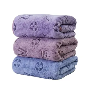 New Coral Velvet Bath Towel Set Quick-Dry and Water Absorbent for Men and Women Compressed Novelty Pattern Cheap Price