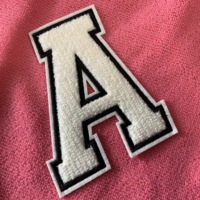 Patch brodé en chenille coloré avec logo mignon, broderie extérieure à repasser sur les vêtements, badge en chenille brodé pour les vêtements