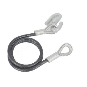 Nouveau câble de sécurité pour <span class=keywords><strong>remorque</strong></span>, crochet en S, corde à ressort avec verrouillage d'<span class=keywords><strong>attelage</strong></span> pour remorquage de VR, 3500 lb, fil en acier inoxydable - Product Image 2