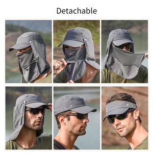 Gorra <span class=keywords><strong>de</strong></span> Pesca y Senderismo <span class=keywords><strong>de</strong></span> Secado Rápido FF1143 con Protección Facial y Cuello Desmontable, Visera <span class=keywords><strong>de</strong></span> Pescador - Product Image 3
