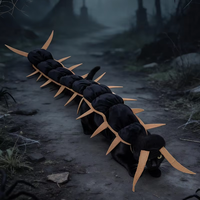 Costume d'Halloween pour animaux de compagnie : Tenue de chat réaliste style mille-pattes pour des occasions spéciales, accessoire félin amusant et original, toutes saisons
