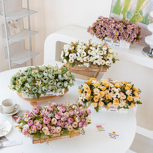 Maceta de valla de <span class=keywords><strong>rosas</strong></span> artificiales de estilo americano de 30cm, vegetación de imitación y flores de loto para Navidad, decoración del hogar, sala de estar - Product Image 6