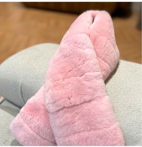 مخصص الشتاء كاتم الصوت الحيوان الفراء الرقبة دفئا ريكس الحقيقي الفراء أرنب وشاح للنساء تخصيص الفراء الحقيقي اكسسوارات الفراء - Product Image 4