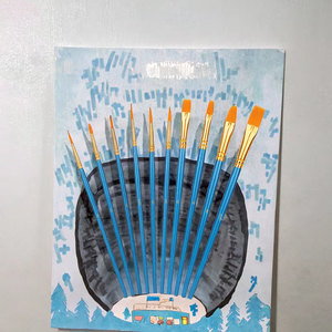 Soododo Professional 10 pièces Nylon cheveux poignée en plastique pinceaux beaucoup de couleurs acrylique huile aquarelle <span class=keywords><strong>peinture</strong></span> Kit d'artiste - Product Image 2