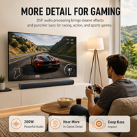 TV-Soundbar 200W 2.1-Kanal mit Bluetooth 5.3, HDMI ARC, DSP-Tuning, Tiefbass und Fernbedienung