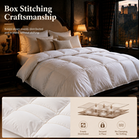 Couette de luxe en duvet de canard, garnissage 800g, tissu anti-déchirure hypoallergénique, quatre saisons, usage hôtelier et domestique, certifiée RDS, ODM OEM