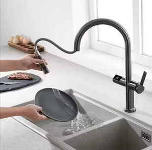 <span class=keywords><strong>Robinet</strong></span> de cuisine extractible à levier unique, économiseur <span class=keywords><strong>d</strong></span>'<span class=keywords><strong>eau</strong></span>, anti-brûlure, avec affichage numérique de la température et rotation à 360° pour évier de cuisine - Product Image 6