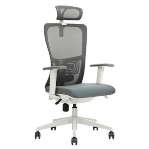 स्विवेल उपयोग के लिए एडजस्टेबल हेडरेस्ट आधुनिक मेश फैब्रिक डिजाइन के साथ हाई-एंड एर्गोनोमिक ऑफिस चेयर सुपरवाइजर कंप्यूटर चेयर - Product Image 2