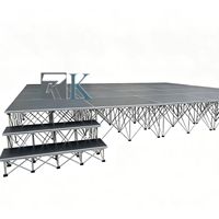 Plateforme de scène en aluminium, contreplaqué antidérapant pour événements de concerts en intérieur et en extérieur