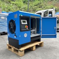 Compresseur d'air industriel à vis ZAKF Z5EV fabriqué en Chine, 220V/60Hz, 5HP, monophasé, refroidi par air, lubrifié, stationnaire, avec PLC et roulement