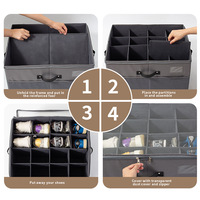 Boîte de rangement pour chaussures en tissu non tissé pliable grande capacité avec fermeture éclair pour sous le lit – Vente en gros Amz