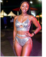 Monokini sexy à découpes pour femme, métallisé brillant, pour le J'ouvert, le Carnaval des Caraïbes, les fêtes et festivals, maillot de bain, combinaison