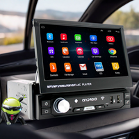 Universel 1din voiture Android Radio écran rétractable 7 pouces voiture lecteur DVD GPS amplificateur DSP-voiture MP5 stéréo Bt/Wifi/Carplay
