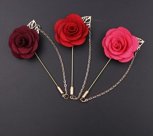 เข็มกลัด<span class=keywords><strong>ดอกไม้</strong></span>ดอกกุหลาบทำด้วยมือเข็มกลัดโซ่ปกสีทองสำหรับชุดสูทผู้ชายผู้หญิงเครื่องประดับงานแต่งงานเข็มกลัด - Product Image 3