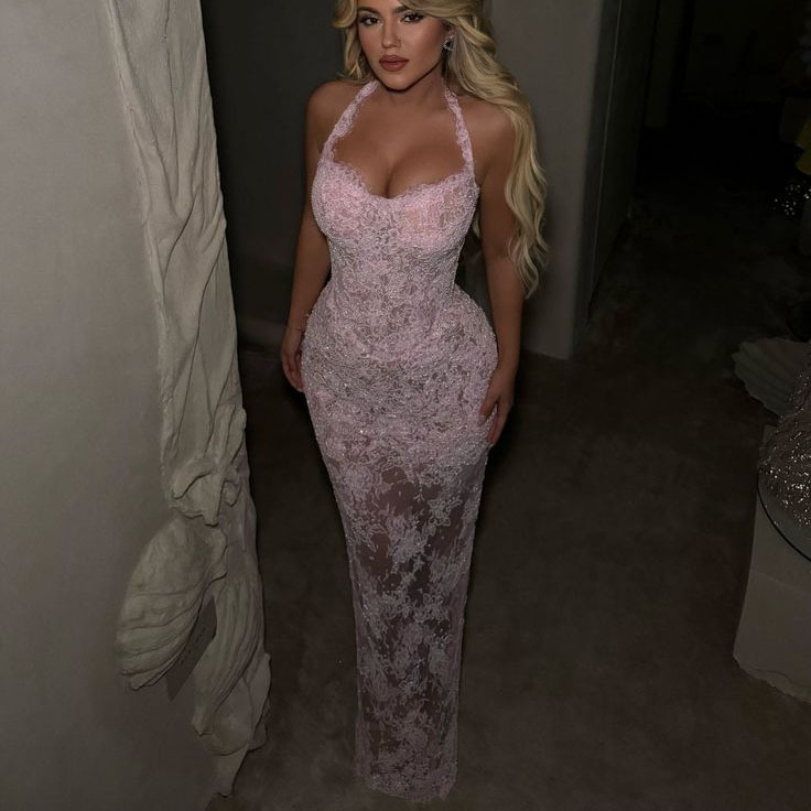 Custom Backless V strap Sequined Bodycon