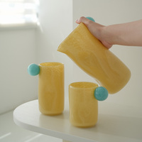 Ensemble de gobelets à eau en verre coloré personnalisé avec logo, réutilisables, art moderne, uniques, avec couvercle, plusieurs tailles, résistants à la chaleur, vente en gros