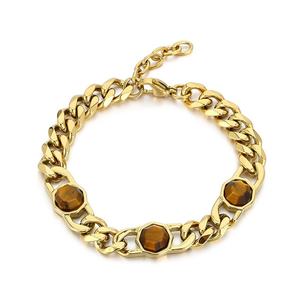 Pulsera de Joyería de Acero Inoxidable con Baño de Oro de 14K y 24K, Diseño Nuevo y de Alta Calidad 2024, Personalizada para Mujer - Product Image 1