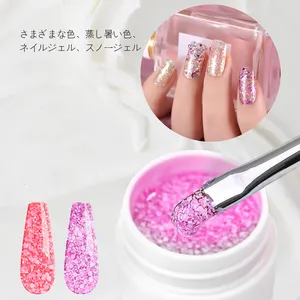 Tahan Lama 5Ml Warna Neon Musim Panas Kepingan Salju Putih Payet Bubuk Glitter Serpihan Salju Gel Kuku Pasokan Warna Uv Gel Polish