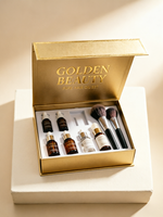 Boîte d'emballage de luxe en carton doré de haute qualité, coffret cadeau en papier premium pour flacon d'huile capillaire et ensembles cosmétiques