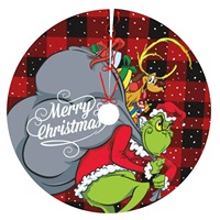 Grinch Weihnachts-Cartoon Polyester Umweltfreundliche Festliche Dekorationsmatte Weihnachtsbaum-Unterlage Premium Feiertags-Dekorationsmatte