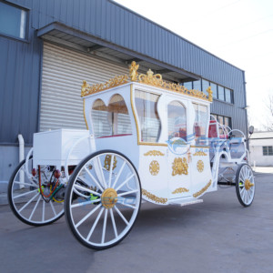 Calèche électrique de princesse pour mariage en extérieur, calèche royale dorée luxueuse, calèche électrique sans chevaux pour le tourisme - Product Image 4