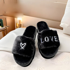 Nuevas Pantuflas de Piel para Otoño e Invierno, Antideslizantes, con Suela Suave, Bordadas, con Aroma Delicado - Product Image 6