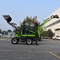 EVERSTAR Pabrik Cina Mini Backhoe Loader Multifungsi Retroexcavadora Roda untuk Pekerjaan Pemindahan Tanah Pertanian