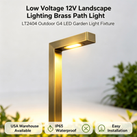 USA Lager LT2404 Niederspannungs 12V AC/DC Landschaftsbeleuchtung Messing-Wegbeleuchtungskörper G4 LED für Außenbeleuchtung