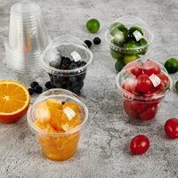 Gobelets en plastique transparent avec couvercles en dôme, gobelets en PET jetables pour desserts, cupcakes, glaces, latte, boissons froides