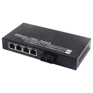 Convertidor de Medios de Fibra Óptica Gigabit SC de Venta Caliente, Doble Fibra, 4 RJ45 BIDI, 10/100/1000m, Conmutador de Fibra Óptica - Product Image 3