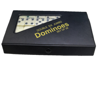 Dominos de taille personnalisée, jeux d'intelligence pour adultes, ivoire/blanc avec points noirs/blancs