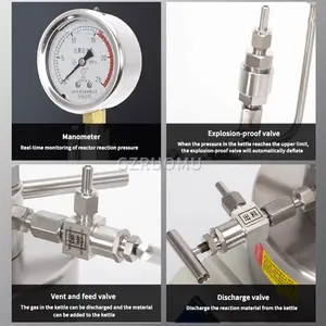 Réacteur haute pression LC-HPR-B50 50ML, équipement d'agitation magnétique, synthèse hydrothermale, hydrogénation, dispositif sensible à la pression - Product Image 3