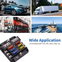 Panneau de distribution d'alimentation de démarrage de voiture en plastique à 6 voies avec boîte porte-fusible à lame 12-24V