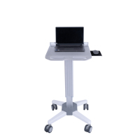 Chariot mobile pour ordinateur portable avec hauteur réglable, support IV, plateau coulissant pour souris et roulettes verrouillables