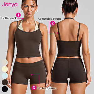 Set Yoga Janya Color Block 2 Pezzi: Reggiseno Sportivo e Pantaloncini da Palestra da Donna, Traspiranti con Elastico in Vita, Set Coordinato per Fitness e Palestra - Vendita all'Ingrosso - Product Image 4